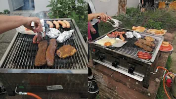 Pfarrerinnen und Pfarrer des Kirchenbezirks Göppingen beim Grillen