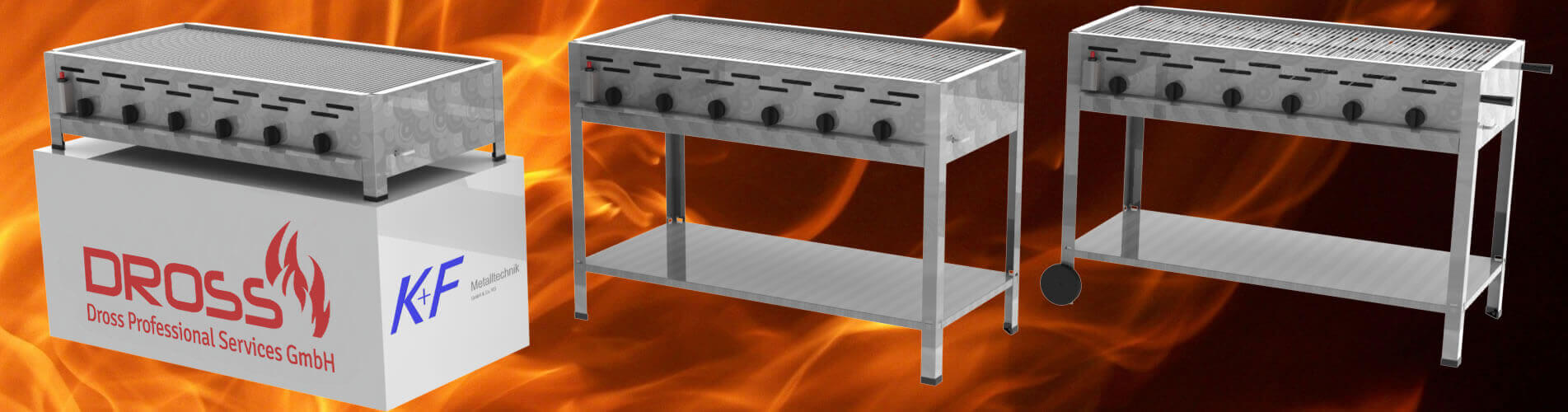 Gastrobräter als Tischgerät, Standgerät oder Standgerät mit Rollen
