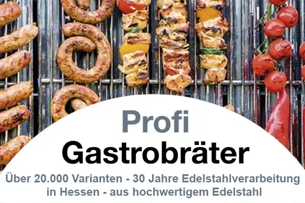 Profi-Gastrobräter 1-flammig bis 6-flammig aus hochwertgem Edelstahl