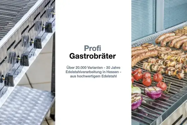 Profi-Gastrobräter 1-flammig bis 6-flammig aus hochwertgem Edelstahl
