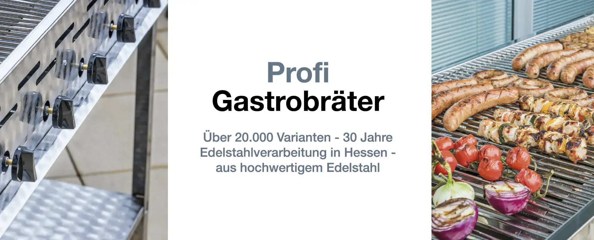 Profi-Gastrobräter 1-flammig bis 6-flammig aus hochwertgem Edelstahl