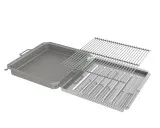 Kombi-Set 3-teilig Pfanne + Rost + Flammabdeckung für Gastrobräter 5-flammig