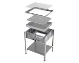 3er Holzkohlebräter mit 3-fach verstellbarem Kohlekasten