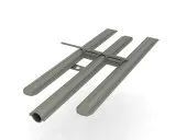 Stahl-Brennerrohr (Rechts/Mitte) mit Übersprung