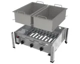 DROSS (KF) Gasbräter-Kombi 3-flammig 2 x 150mm tiefe Stahlpfanne