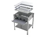 Schaschlikgrill Kebabgrill 3-flammig mit Spieß Aufsatz im Mangal Style