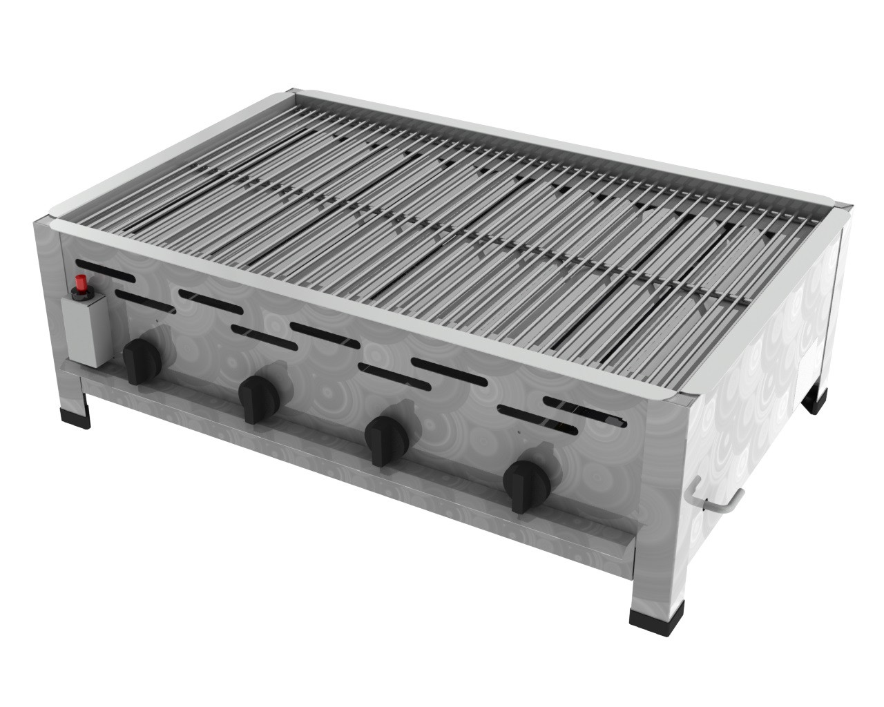 3-flammiger Gasgrill K+F Lavasteingrill mit Propangas Made in Germany 