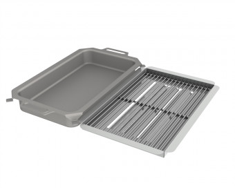 Kombi-Set 3-teilig Edelstahlpfanne + Edelstahlrost + Flammabdeckung für Gastrobräter 3-flammig Kombi-Set 3-teilig Edelstahlpfanne + Edelstahlrost + Flammabdeckung für Gastrobräter 3-flammig