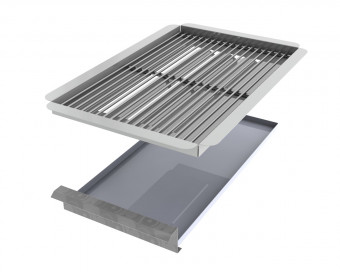Nachrüstset 3-teilig Rost+ Flammabdeckung+Fettwanne Nachrüstset 3-teilig Rost+ Flammabdeckung+Fettwanne