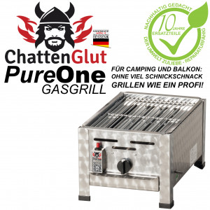 ChattenGlut PureOne Tisch-Gasgrill aus Edelstahl mit 4,5kW