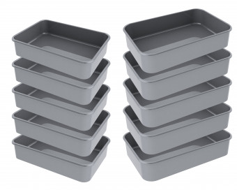 Set 5/5 Fleischbecken aus Edelstahl mit eingerolltem Rand Set 5/5 Fleischbecken aus Edelstahl mit eingerolltem Rand