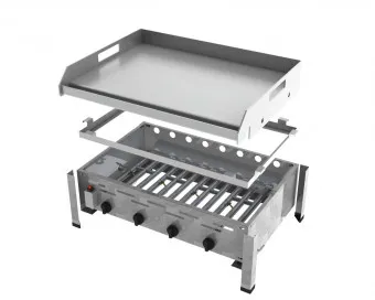 Gasbräter 4-flammig 14,7 kW mit Griddleplatte