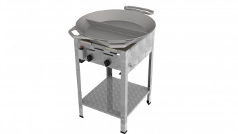 Hockerkocher ChattenGlut HK3000E 2-flammig 9 KW mit Ø 65 cm Eisengusspfanne